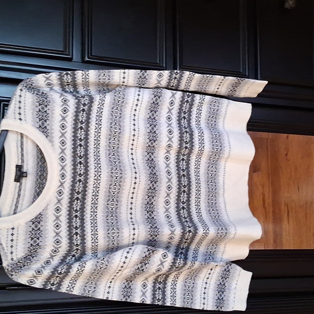 Talbots Fair Isle Pullover Sweater With Nackline Beading NWT PETITE L